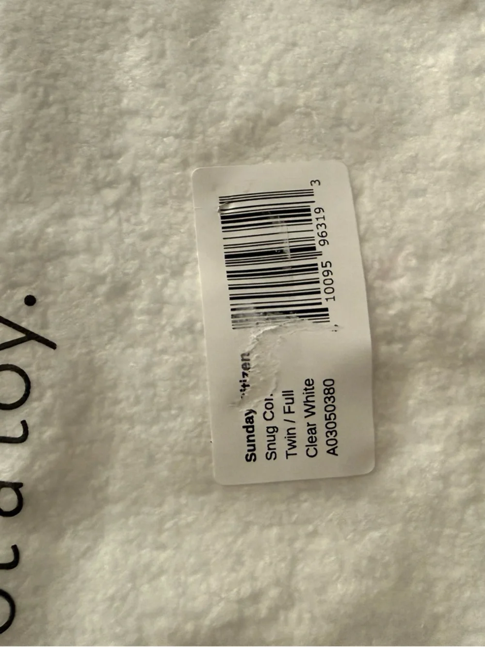 Sunday Citizen Snug Comforter Twin/Full Clear White Retail $285